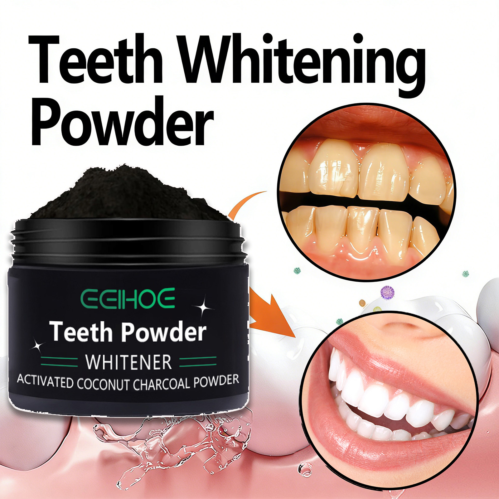 Natural Teeth Whitening Powder - огляд і ціна Teeth Whitening Baking Soda