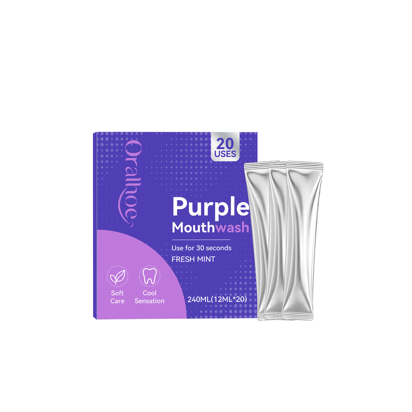 Individual Pack Purple Mouthwa - огляд і ціна Teeth Whitening Xylitol