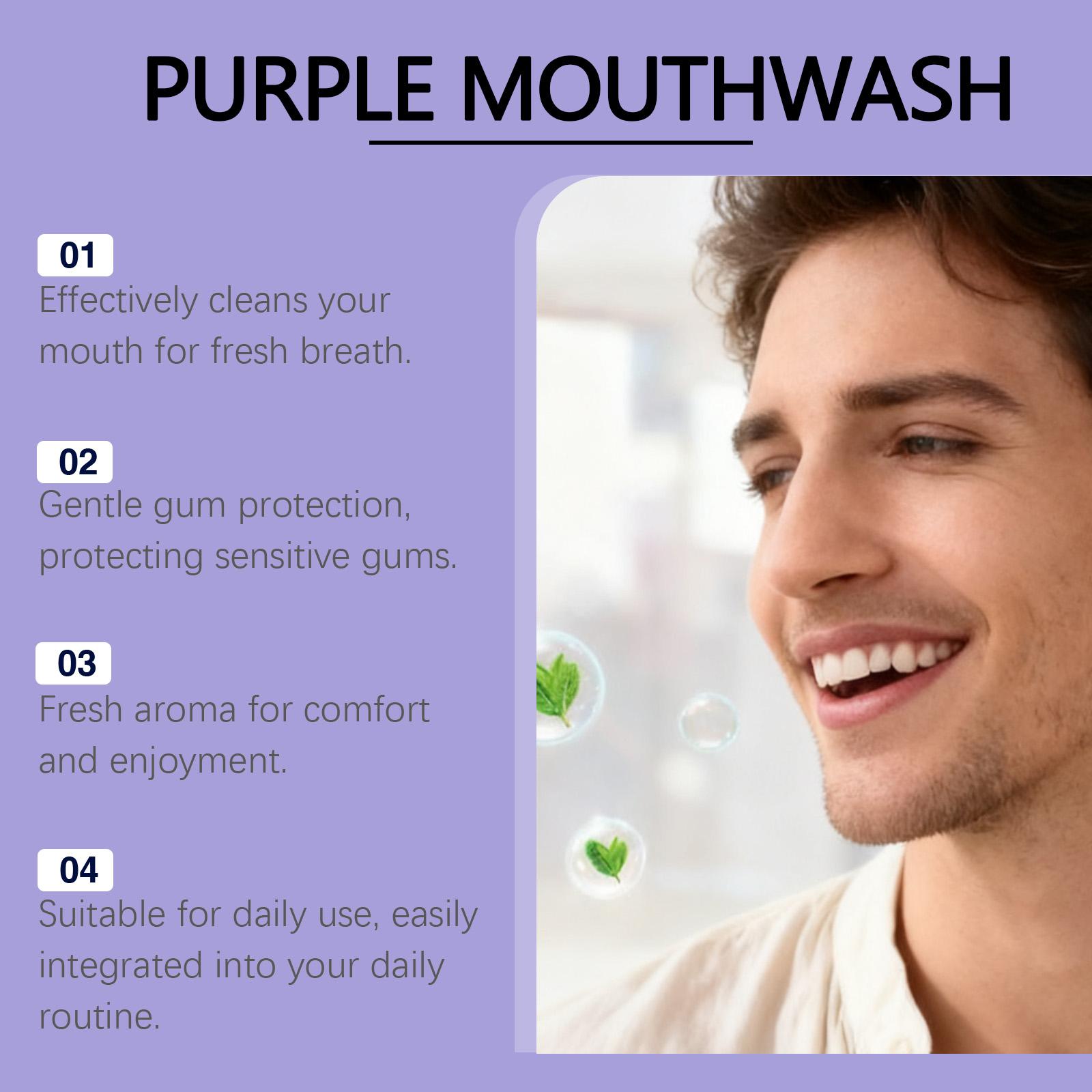 Individual Pack Purple Mouthwa - огляд і ціна Teeth Whitening Xylitol